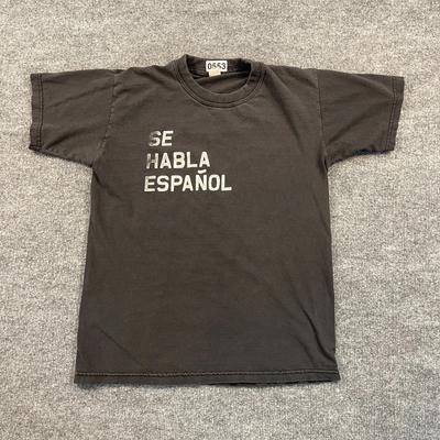Vintage 90s Se-Habla Español Shirt Small 18x23 Black