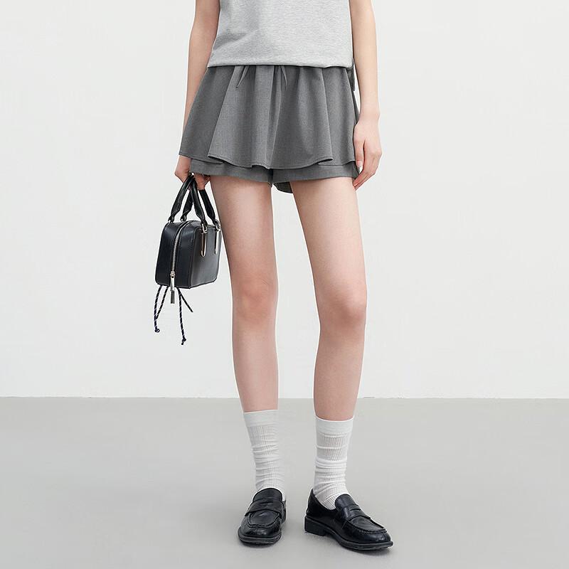 Leding Bow Elastic Waist Pleated Skort