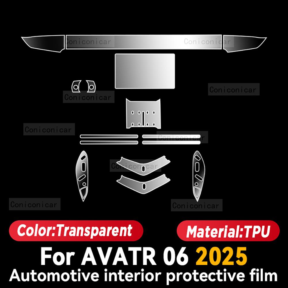 

For AVATR 06 2025 Car Interior Protection Anti-Scratch TPU Film trument Center Control Navigation Accessories Left rudder