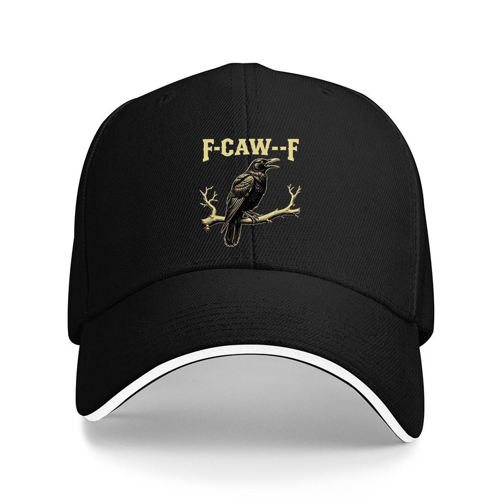 Crow F-CAW-F Graphic Baseball Cap Polyester Casual Adjustable Unisex Outdoor Hat
