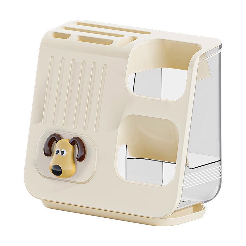 Wielofunkcyjny uchwyt na sztućce i ociekacz na blat kuchenny z miejscem na noże i łyżki