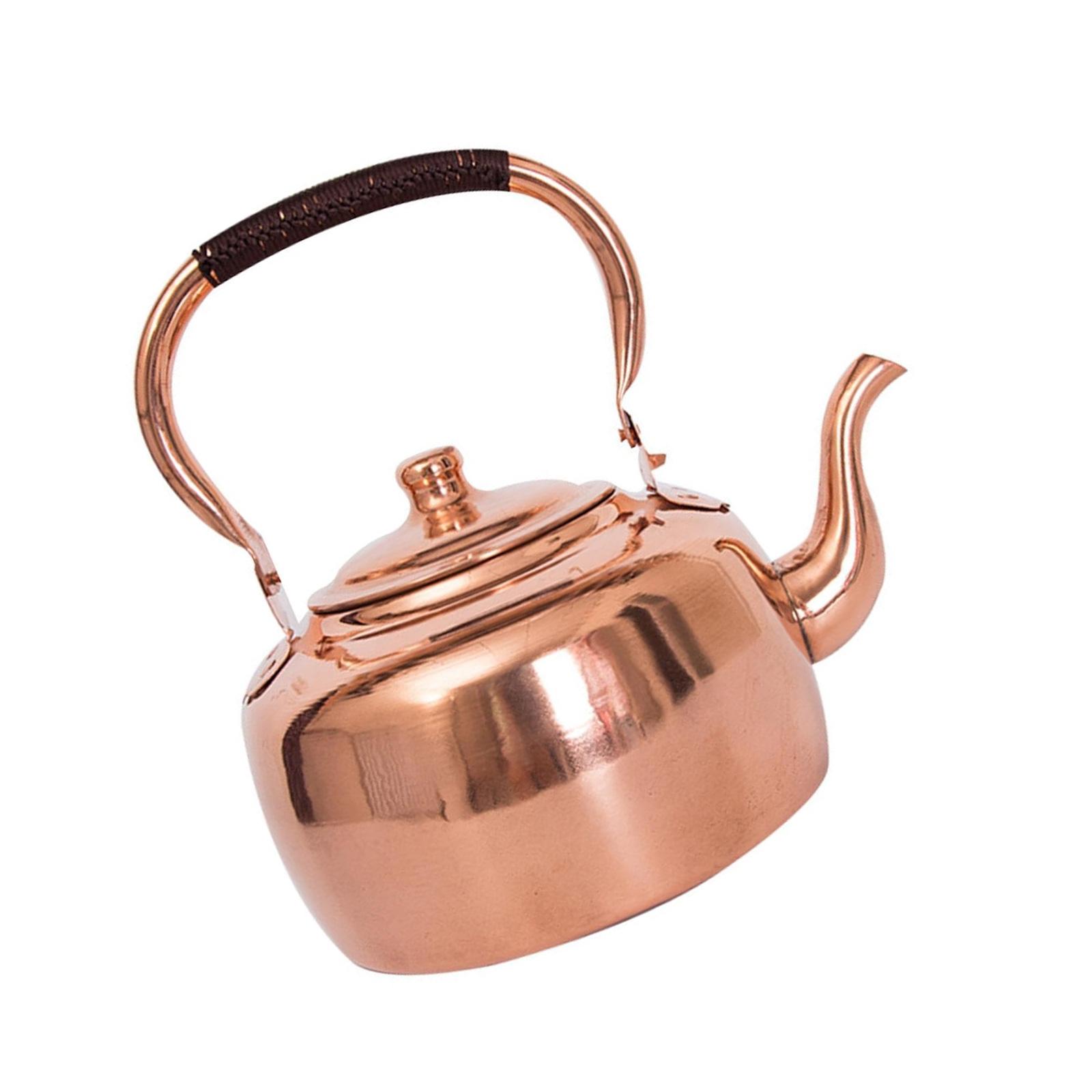 

Vintage Style Copper Water Boiler 3L Induction Hob Gas Burner Compatible Compact Size 30cm Tall Camping Teapot 3L