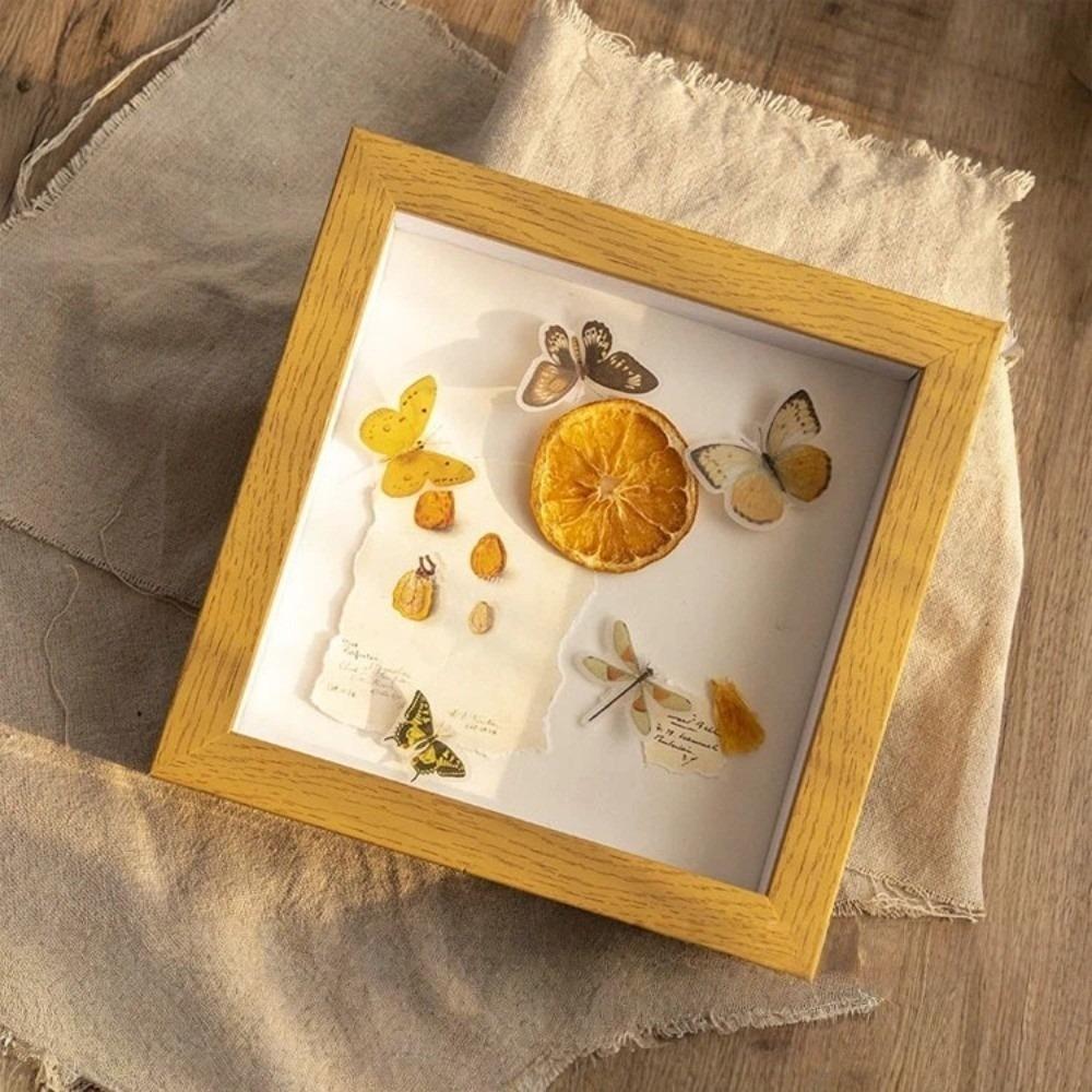 Wooden 3D Picture Frames Handmade Depth 3cm DIY Photo Frame Square 6/8/10in Specimen Display Home Decor Holder Wall Decoration