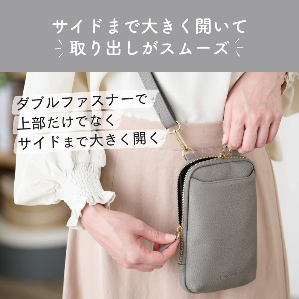 Elecom Smartphone Shoulder Smartphone Pouch MAPOCHE Series Brushed Lining Integrated Wallet Type [BillCoinCard Holder Included] [Compatible with Smart