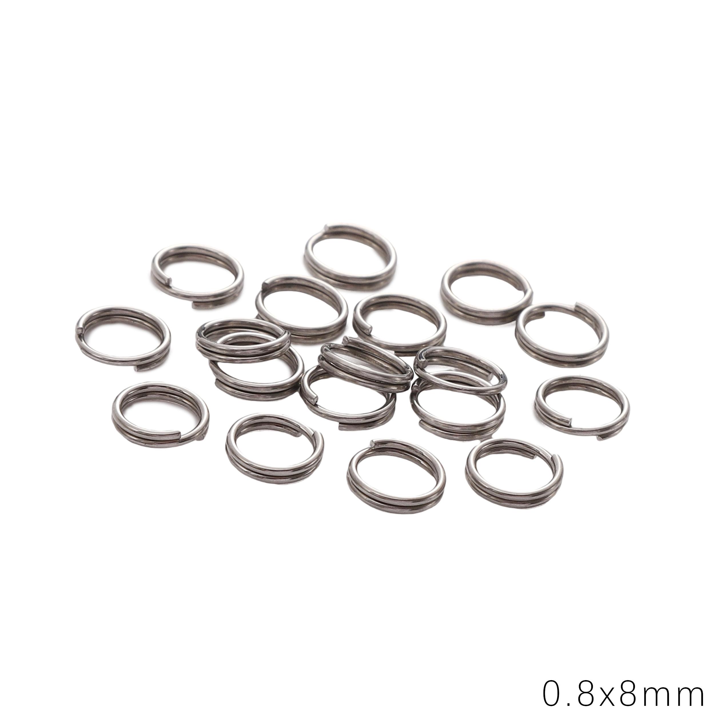 

10-1000 шт. соединительные кольца из нержавеющей стали, разъемные кольца, соединители для самостоятельного изготовления ювелирных изделий, аксессуары 0.8x8mm 100pcs серебряный