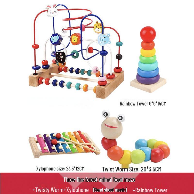 Montessori Educational Toy: Animal Beading & Threading for Ages 0-3
