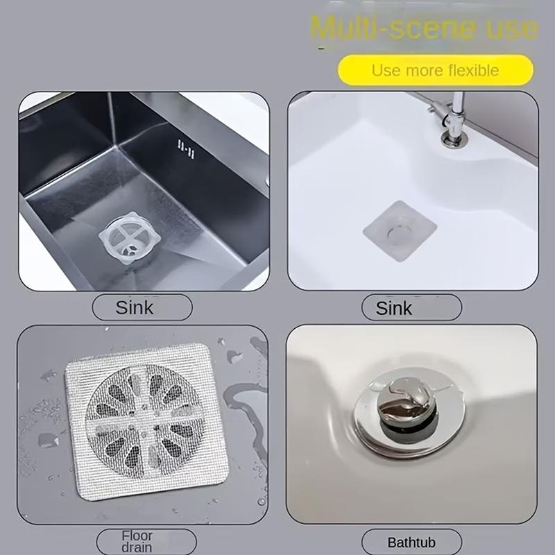 Disposable Shower Drain Hair Catcher Mesh Stickers 10/30Pcs Self Adhesive Easy To Use for Home Bathroom Travel Hotel