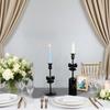 1PC Glass Halloween Bow Taper Candlesticks Elegant Table Centerpieces Tabletop Decor for Dinners Black Weddings 4 Styles