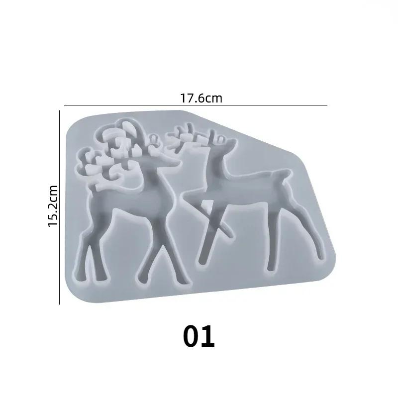 New Epoxy Irregular Jewelry Making Tools Earrings Christmas Resin Mold Elk Keychain Pendant Silicone Mould Xmas Tree Ornament