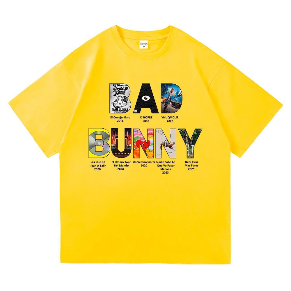 Bad Bunny T-Shirt 2025 Mode Herren/Damen Vintage Lustig Frosch Debí Tirar Más Fotos T-Shirt DeBÍ TiRAR MáS FOToS T-Shirts