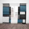 2pcs- Geometric spliced square polyester fabric curtains, bathroom, bedroom, living room, and family space decor curtains
