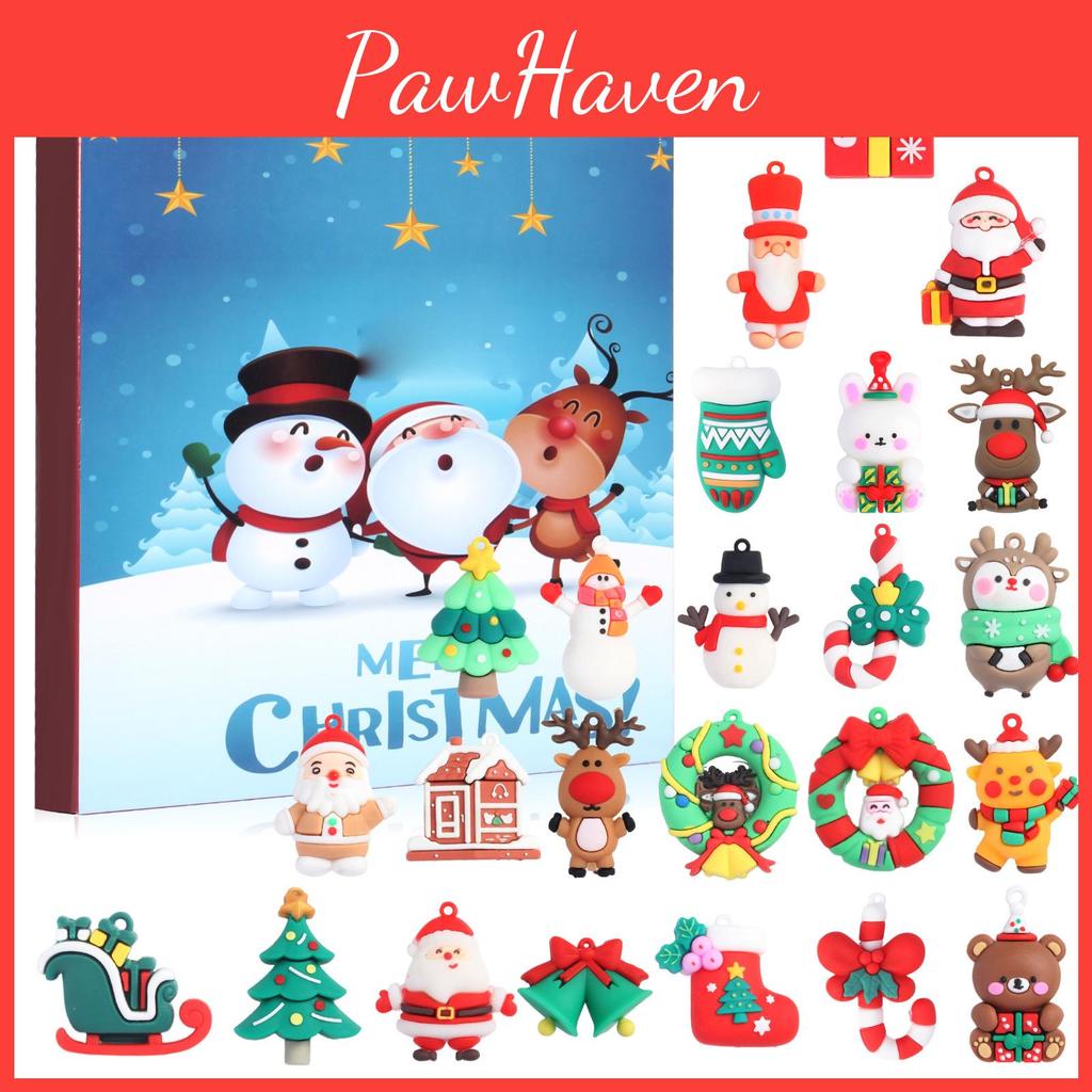 Santa Claus Christmas Advent Calendar Pvc 3d Iconic Figures For Holiday Party Decor And Gifts