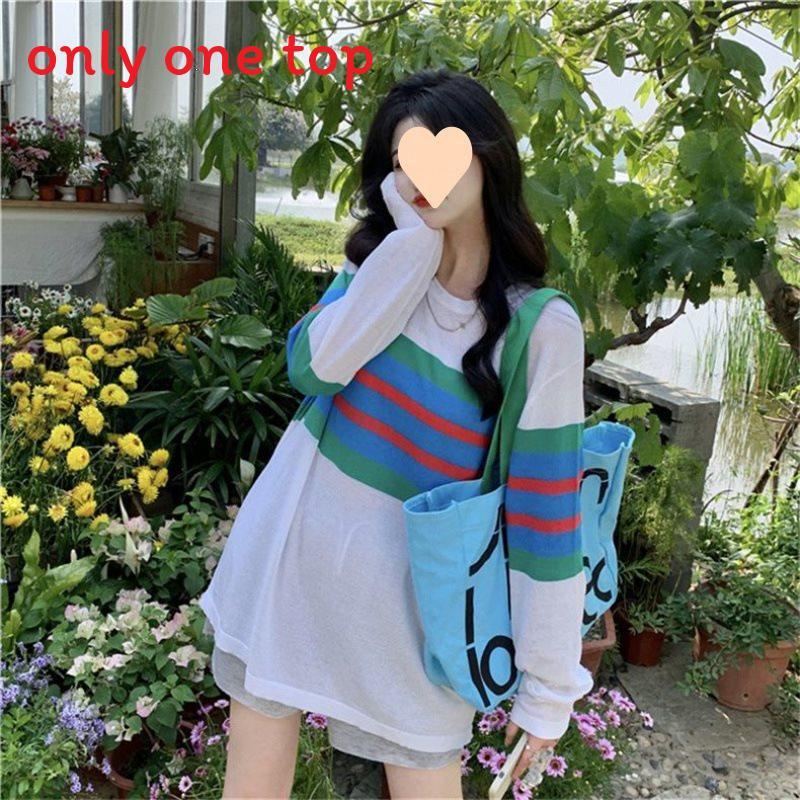 Ice Silk Striped T Shirt For Women With Loose Fit And Summer Style