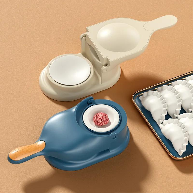 2in1 Dumpling Maker DIY Wrapper Presser Manual Ravioli Empanadas Dough Skin Molder Machine Multi-function Household Kitchen Tool