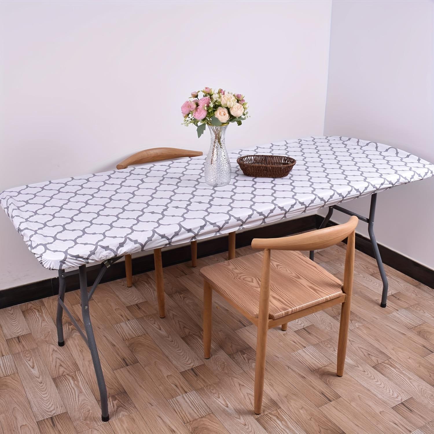 

1PC Olanly Rectangle Table Cover Elastic Table Covers Fitted Vinyl Tablecloth For Home Party Camping Table Cloth 76x121cm