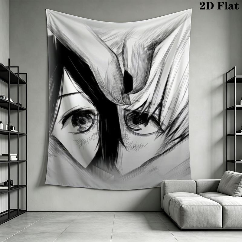 Tokyo Ghoul Wall Tapestry Aesthetic Wall Hanging Printed Fabric Blanket Decorative Tapestries for Bedroom Living Room Home Decor