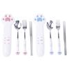 Cartoon Cat Claw Stainless Steel Spoon And Fork Set Spoon Chopstick Cutlery Student Outdoor Camping Portable Kitchen Accessories