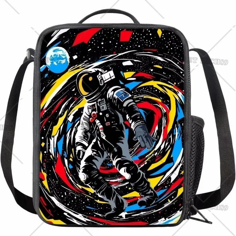 Galaxie Astronaut Potisk Moderní Izolovaná Obědová Taška Opakovaně Použitelný a Přenosný Obědový Box Nádoba na Jídlo pro Unisex Děti do Školy Piknik