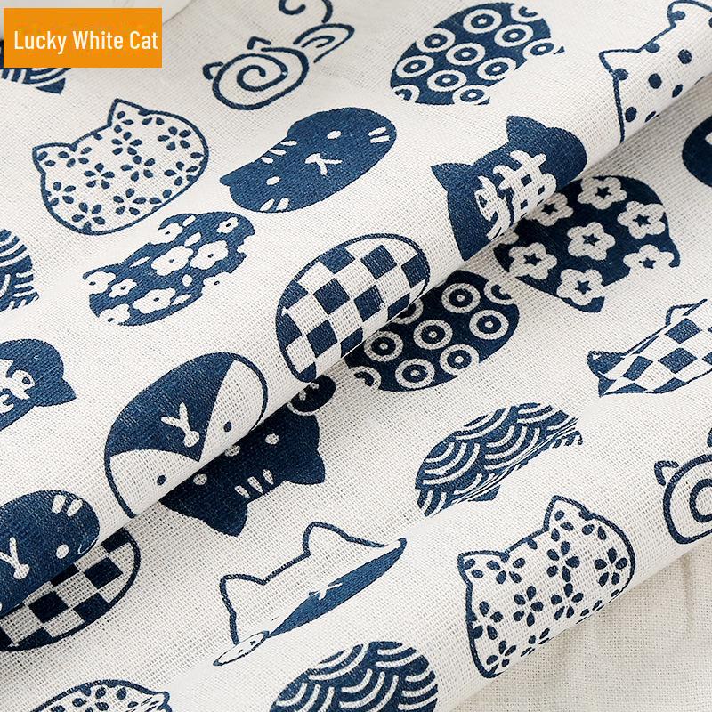 Floral Plaid Cotton-Linen Fabric for Tablecloths, Curtains, Sofas, and DIY Projects