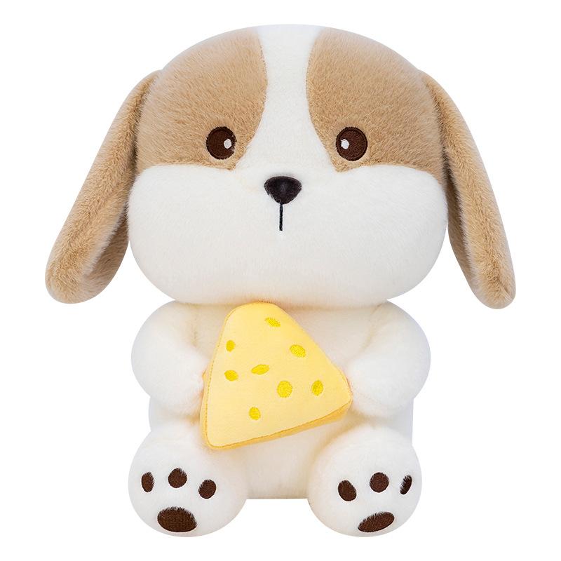 New cute cheese dog plush toy doll cute gluttonous dog doll throw pillow children's gift