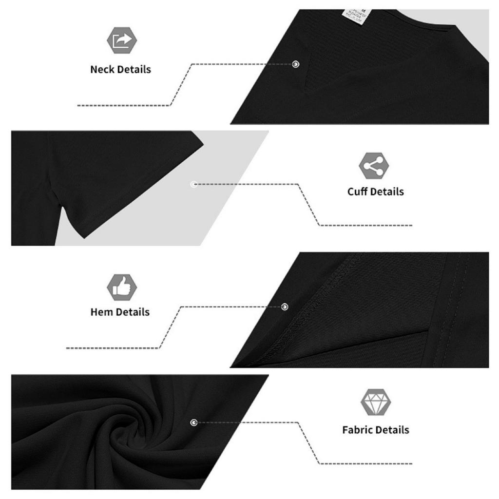 Herren V-Ausschnitt Jersey-Shirt Kurzarm Lockerer Schnitt Atmungsaktiv Schnelltrocknendes Gewebe Lässiges Sommer-Top