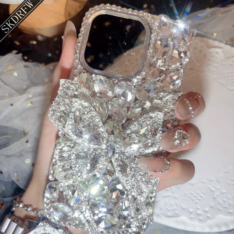 Luxury Diamond Bow Tassel Phone Case, Fits iPhone 13-17 Series