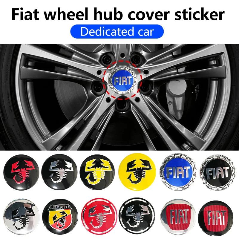 4pcs 65mm 60mm 3D logo car emblem Wheel Center Hub auto Rim refit dust-proof badge covers sticker styling accessories For FIAT