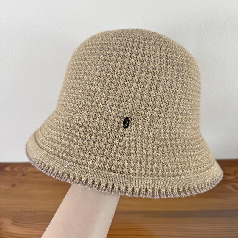 Weaving Fisherman Hat for Women Spring and Summer Sun Shading Breathable Hollow Leisure Cap