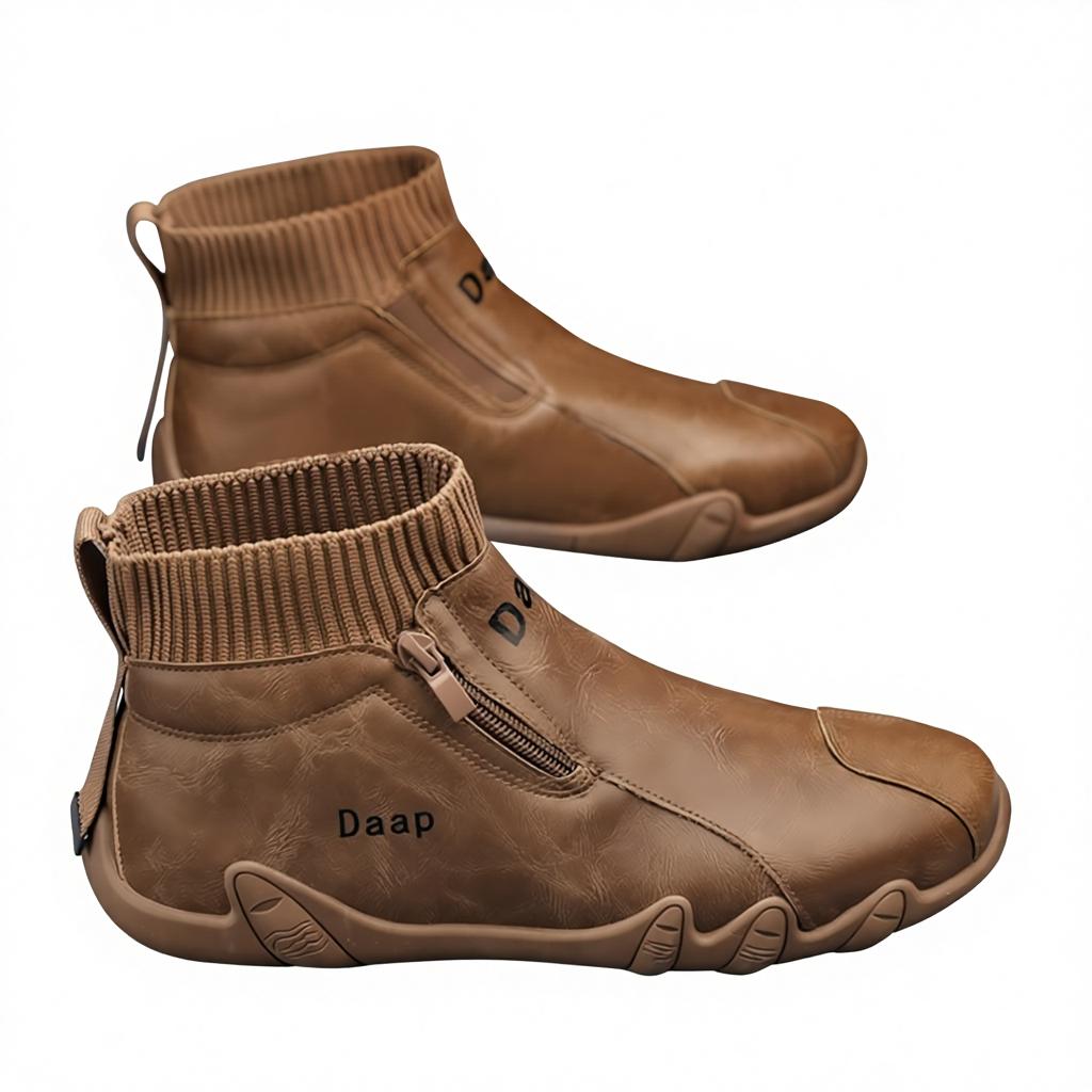 

Versatile fashion men s high-top shoes winter luxury style wool-lined EV insole non-slip opening and closing outdoor leisure 40 коричневий