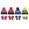 Winter Kids Hat And Gloves Set for Boys Girls Toddler Knitted Pompom Hat And Gloves Set Thick Warm Fleece Lined Accessories for Cold Weather