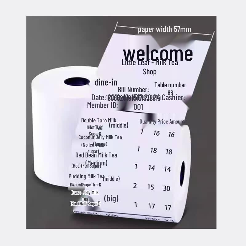 RYZH X004 57x40mm Thermal Receipt Paper Rolls