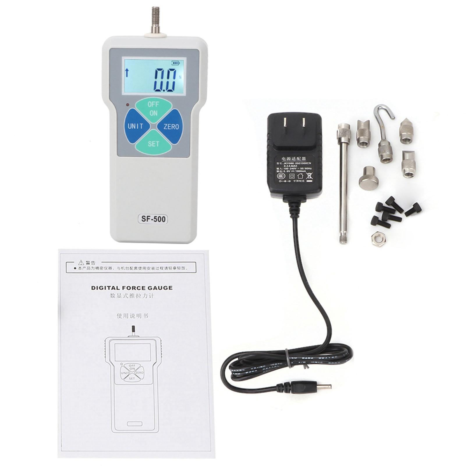 

Digital Force Gauge Force Tester Digital Force Meter SF‑500 Portable Push and Pull Tester Meter Digital Force Gauge 500N