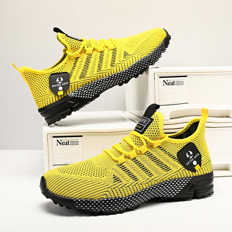 Sportschuhe Sommerschuhe Laufschuhe Fliegende gewebte und atmungsaktive Laufschuhe Leichte Mesh-Herren-Freizeitschuhe Herren