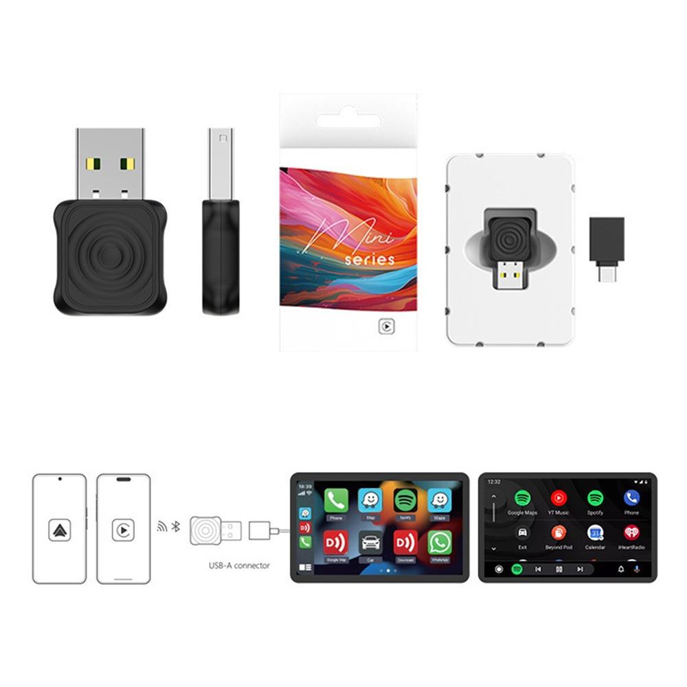 Mini Ultra Wireless CarPlay Adapter 2in1 Wired To Wireless Converter CarPlay Video Adapter  Car