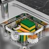 Kitchen Storage Drain Basket Adjustable Soap Sponge Shelf Bathroom Space Saving Storage Rack Wall Mounted Drain Basket
