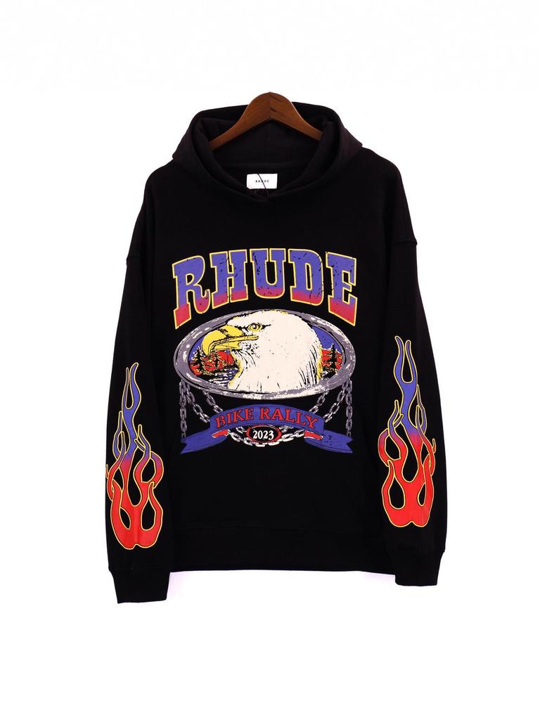 25SS RHUDE Geometric Hooded Sweatshirt - Men's Trendy European & American Style Jacket
