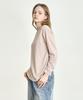 BASIC HOUSE Women'S Flowy Spandex U-Neck Oversized Long Sleeve T-Shirt Dark Beige