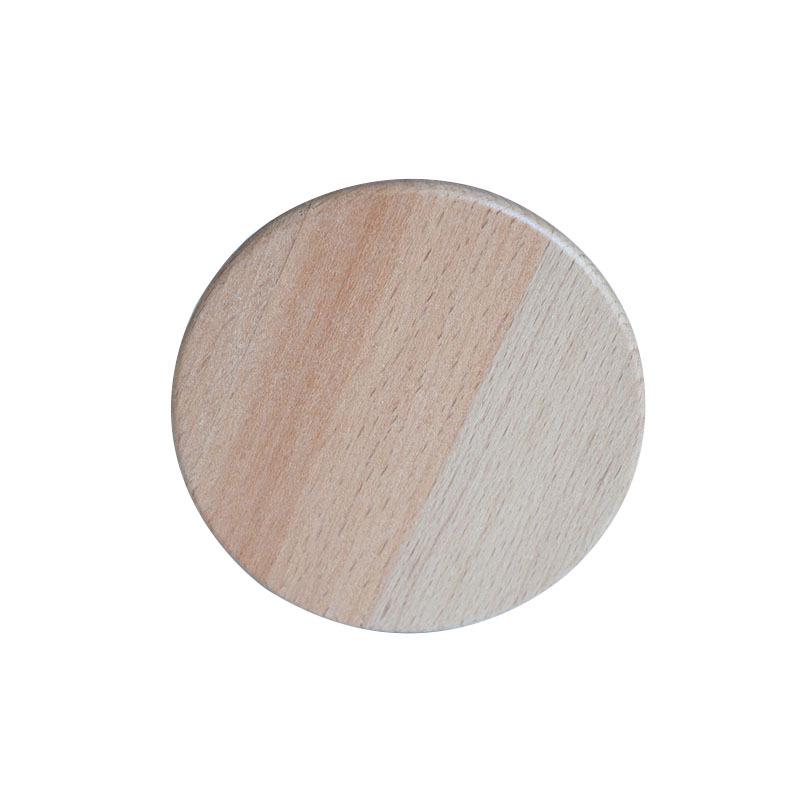 Round Beech Wood Coaster - 10cm Anti-Scald Solid Wood Cup Holder with Laser Engraving Option