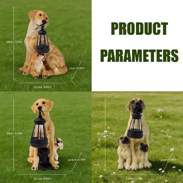 Porch and Lawn Dog Light Garden Statue, Sun Powered Resin Outdoor Display Piece for Entryway Use and Soft Shine