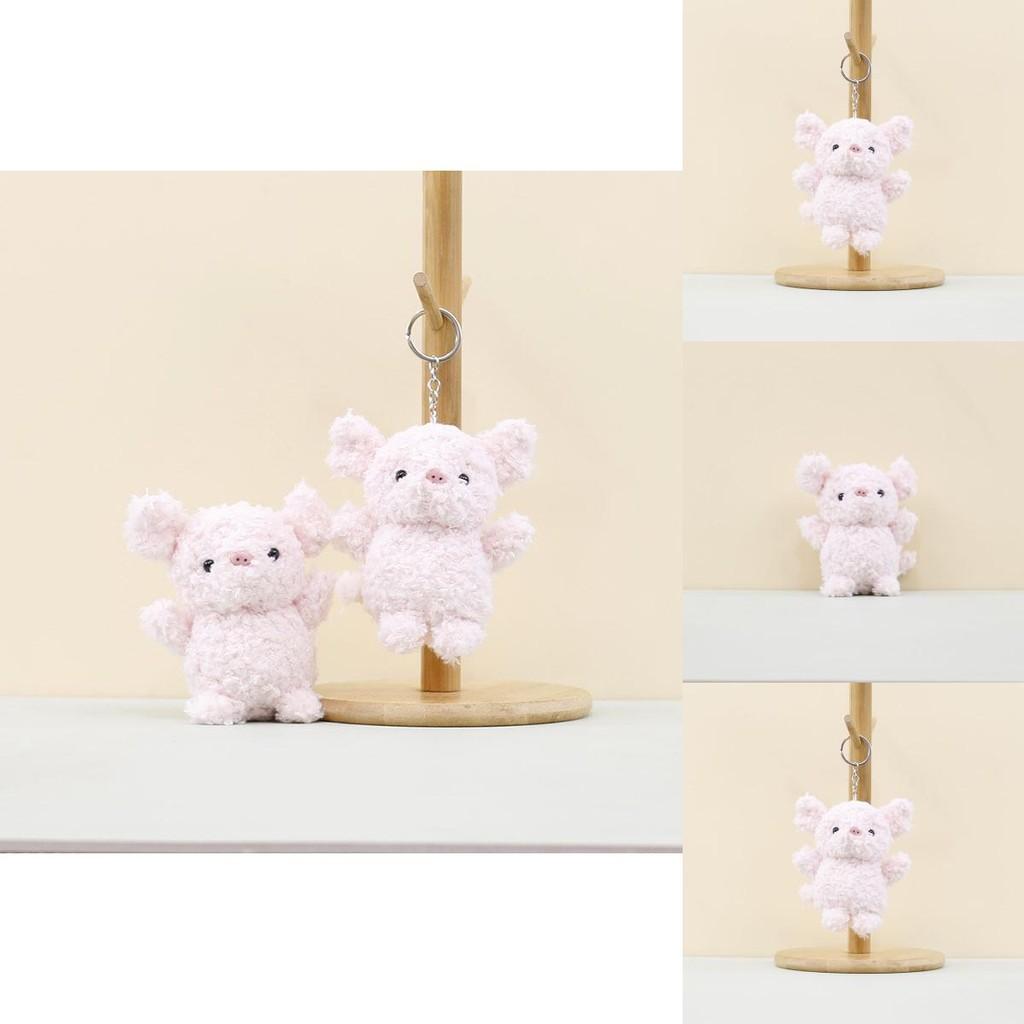 Adorable Cute Pig Plush Keychain Toy Soft Coral Fleece Pig Doll Key Ring Accessory