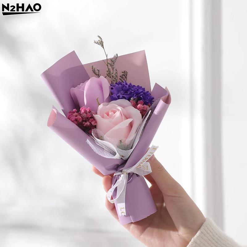 Artificial Mini Soap Flower Bouquet Fake Plants Simulation Rose Flower Valentine's Day, Mother's Day Party Gifts Decoration