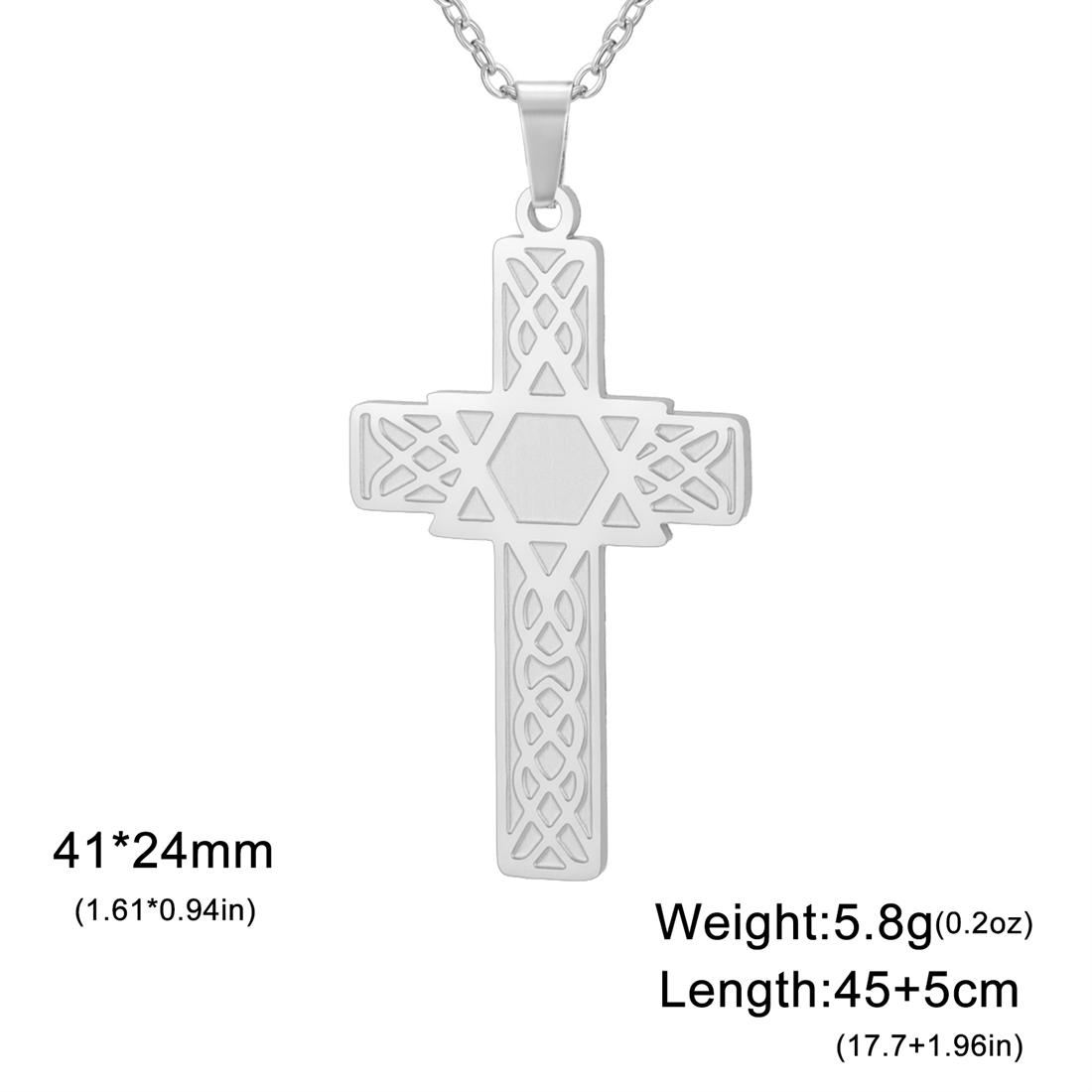 

Christian Cross Pendant Necklaces Stainless Steel Jewish Star of David Choker Prayer Protection Amulet Jewelry Gift