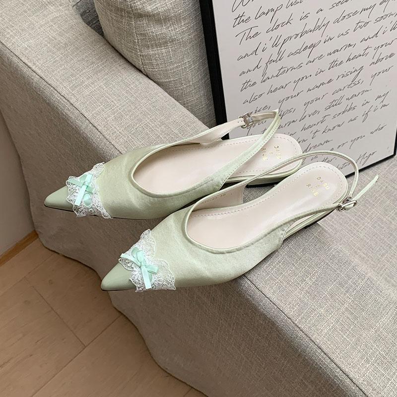 Fashion Pointed Toe Fashion Butterfly-Knot Ladies Flats Sandals Shoes Female Summer Spring Shallow Women Flats Sandals Mules Shoes