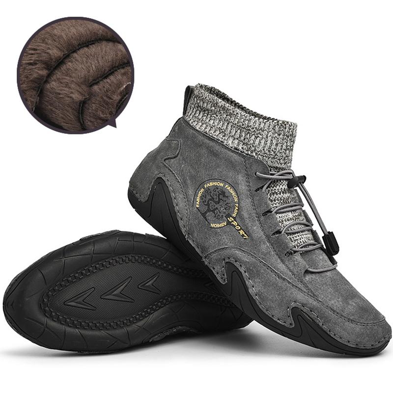 Męskie buty retro skórzane skórzane gumowe podeszwy ręcznie robione buty skórzane męskie ręcznie robione skórzane wzory wygodne miękkie skarpetki botki