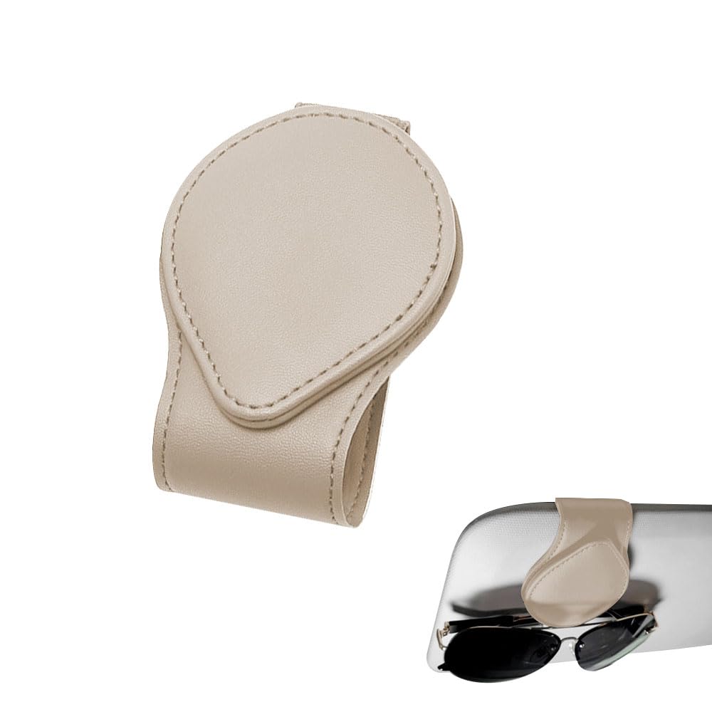 

JetWave Sunglasses Holder for Cars, Eyeglass Clips, Storage & Protection, Leather Material, Easy Installation, бежевый