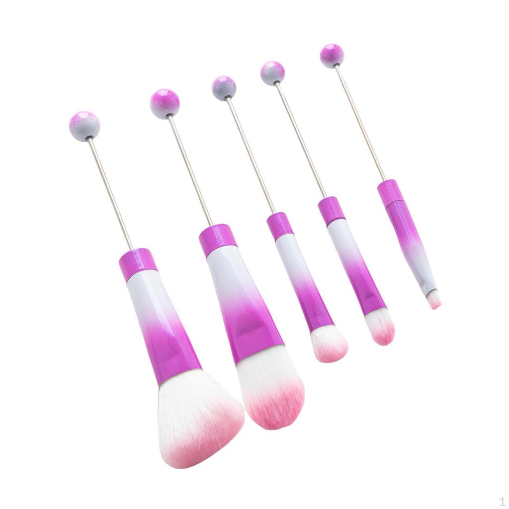 5 Pieces Beaded Eyeshadow Brush Beauty Tool DIY Professional Make Up Kits Cosmetic