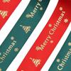 25Yards25Mm Polyester Ribbon Bronzing Ribbon Printed Christmas Ribbon For Christmas Decoration Diy Sewing Fabric