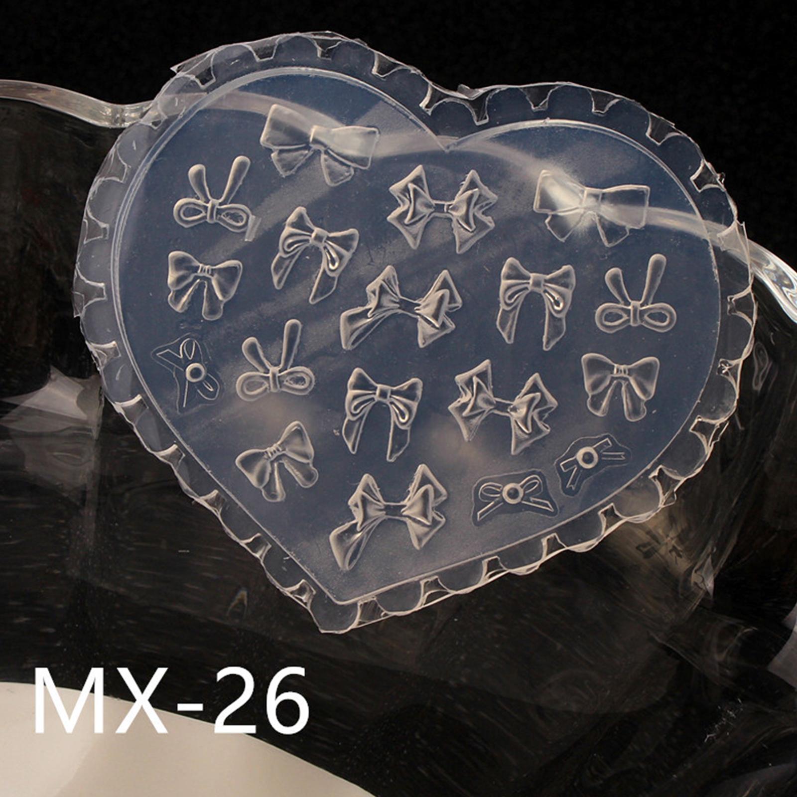 3D Heart Silicone Mold Rose Bowknot Rabbit Butterfly Nail Mold Nail Art Decorations DIY Design Stamping Plate Manicure Mold