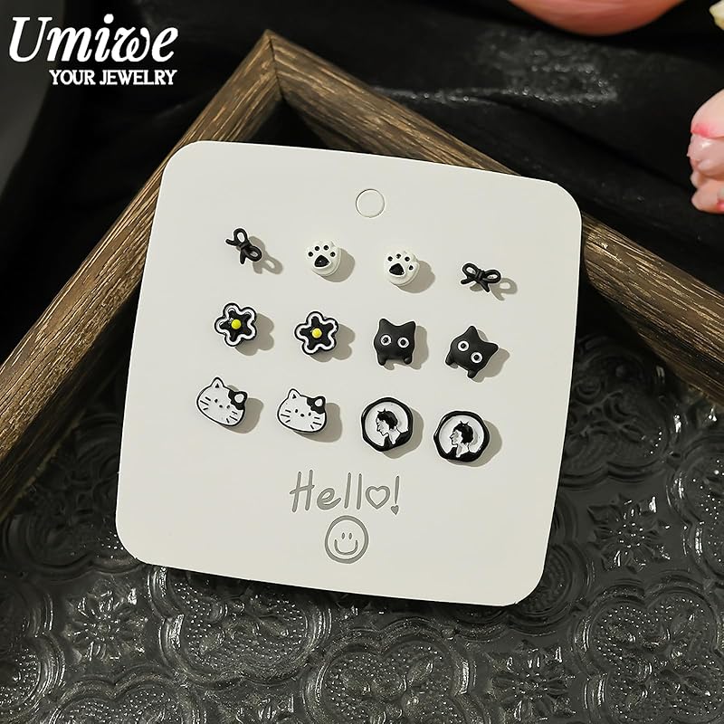 Umiwe earrings set surgical stainless steel ladies Popularity Compatible with metal allergies Fashionable cute small South Korea woman accessories
