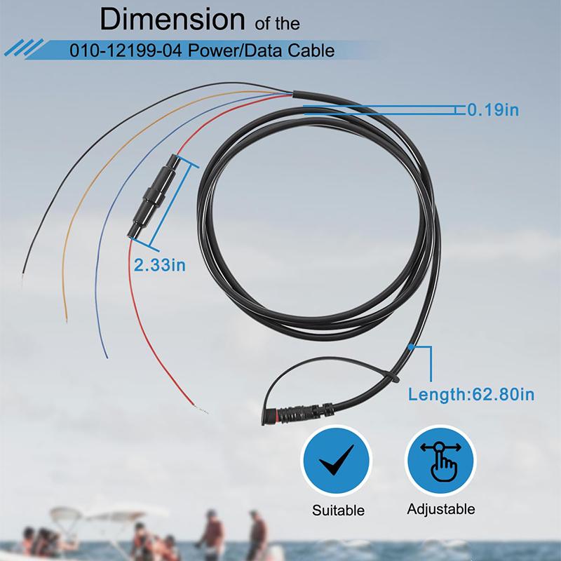 010-12199-04 Power/Data Cable 4-Pin Replaces for Garmin Striker Echo, Striker Plus, Striker Vivid, Striker 4, Fishfinder,Echomap